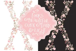Soft Pink Floral Alphabet Vectors