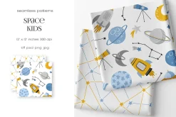 Space Kids - Seamless Patterns