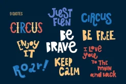 Space circus. Graphic set