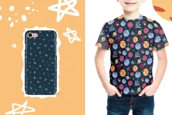 Space circus. Graphic set