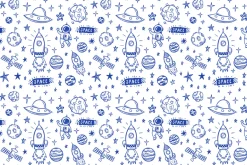 Space doodle seamless pattern