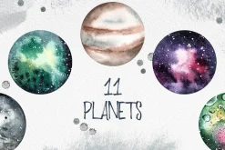 Space Travel - watercolor collection