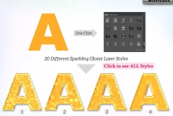 Sparkling Glossy Layer Styles for PS