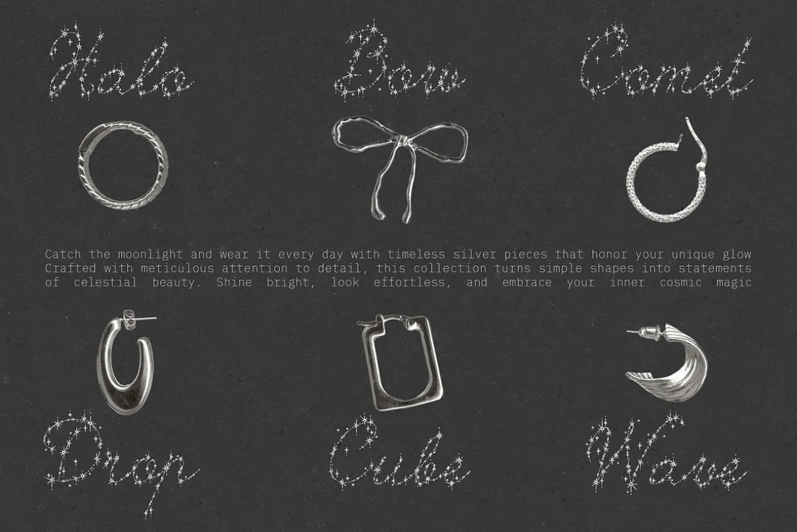 Spark Veil Decorative Glitter Font