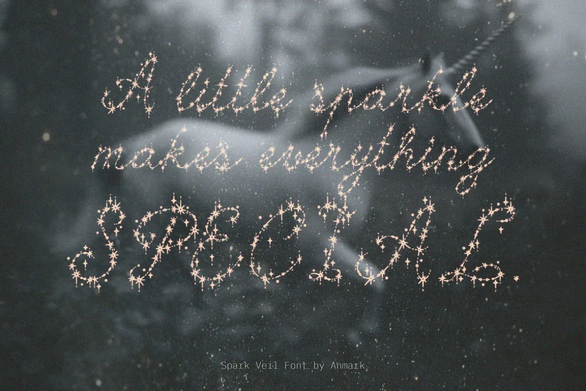 Spark Veil Decorative Glitter Font