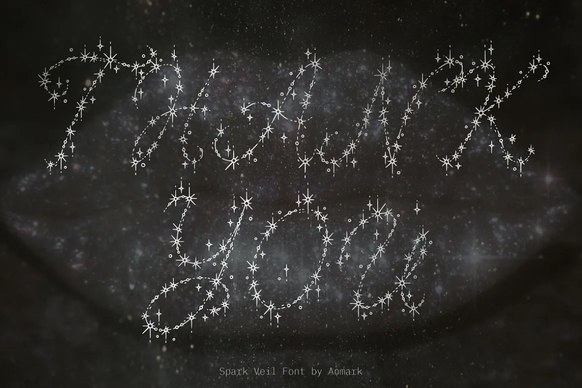 Spark Veil Decorative Glitter Font
