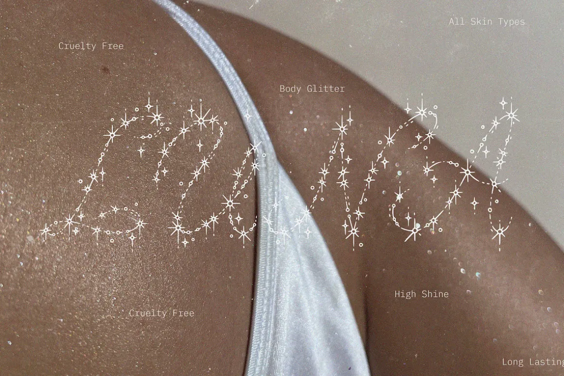 Spark Veil Decorative Glitter Font
