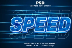 Speed Motion Blue 3d Text Effect