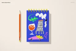 Spiral Ring Flip Top Notebook Mockup