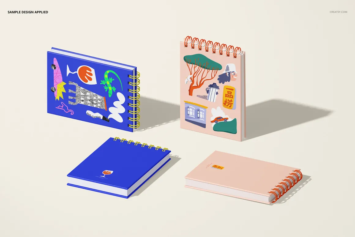 Spiral Ring Flip Top Notebook Mockup
