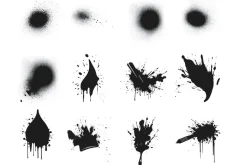 Splash Splatter Marks Set 3 Stamps