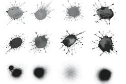 Splash Splatter Marks Set 3 Stamps