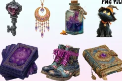 Spooky Purple Halloween Clipart