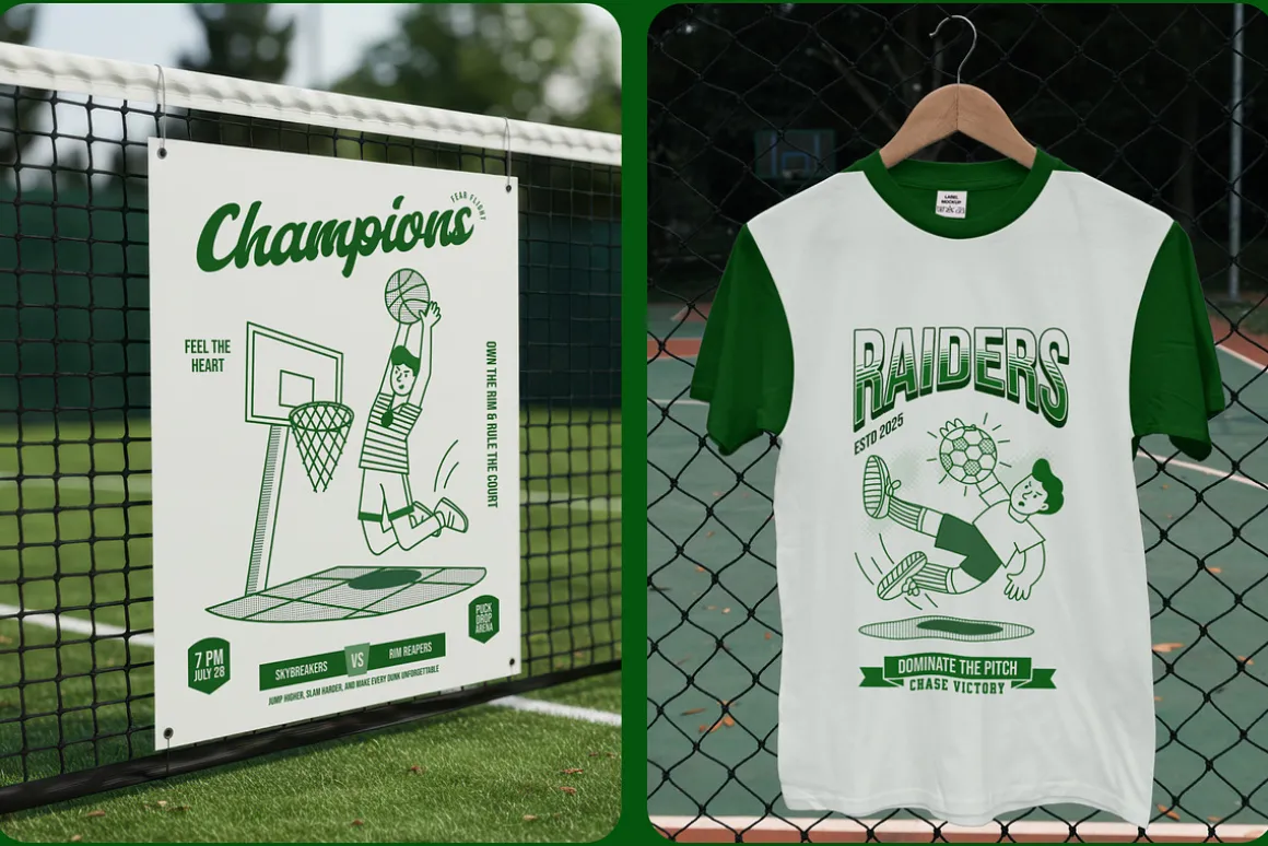 Sports Illustration Art Set