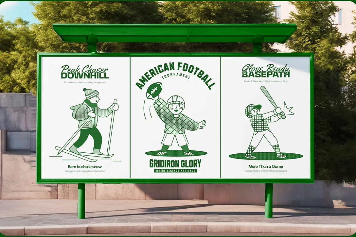 Sports Illustration Art Set