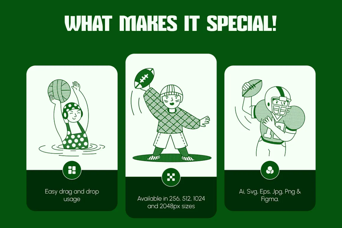 Sports Illustration Art Set