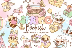 Spring Bookish Clipart Bundle