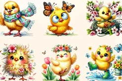 Spring Chick Sublimation Clipart