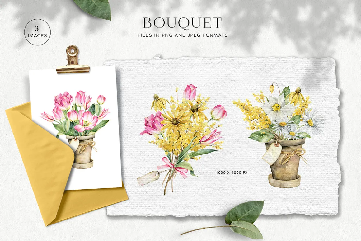 Spring Flora watercolor collection