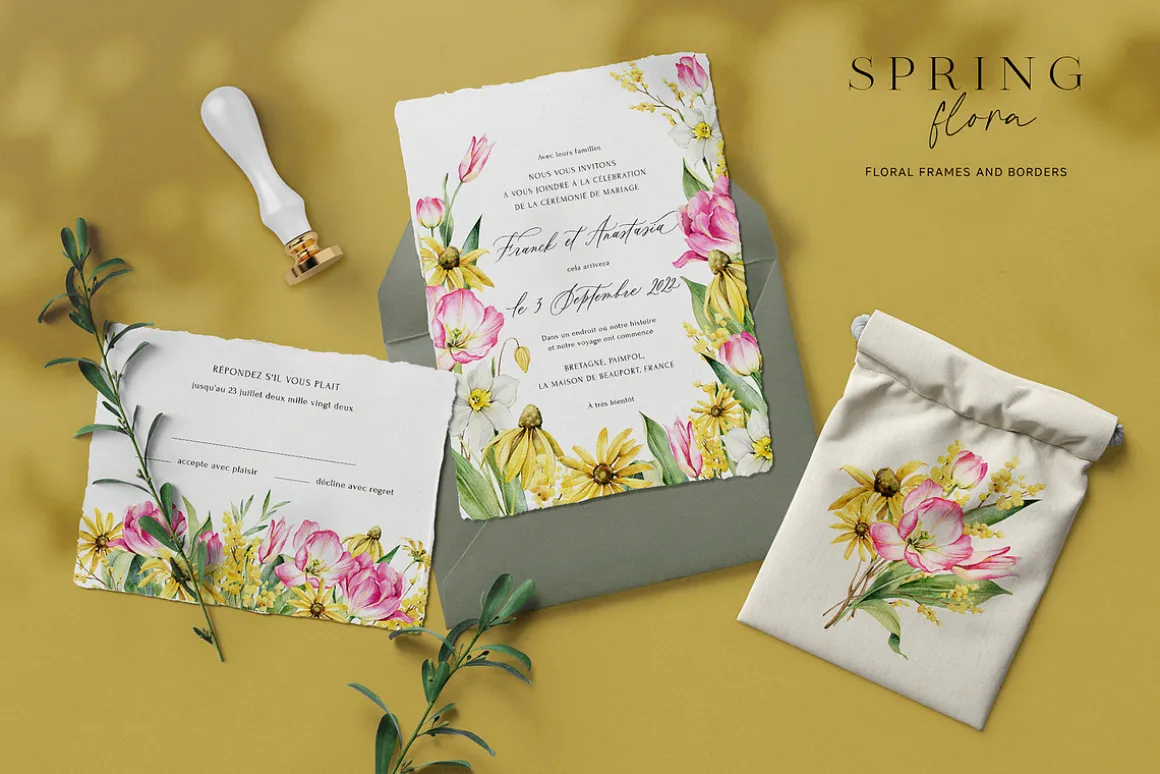 Spring Flora watercolor collection