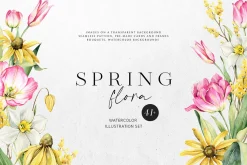 Spring Flora watercolor collection