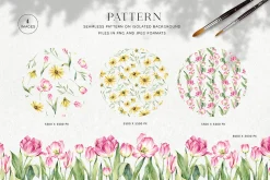 Spring Flora watercolor collection