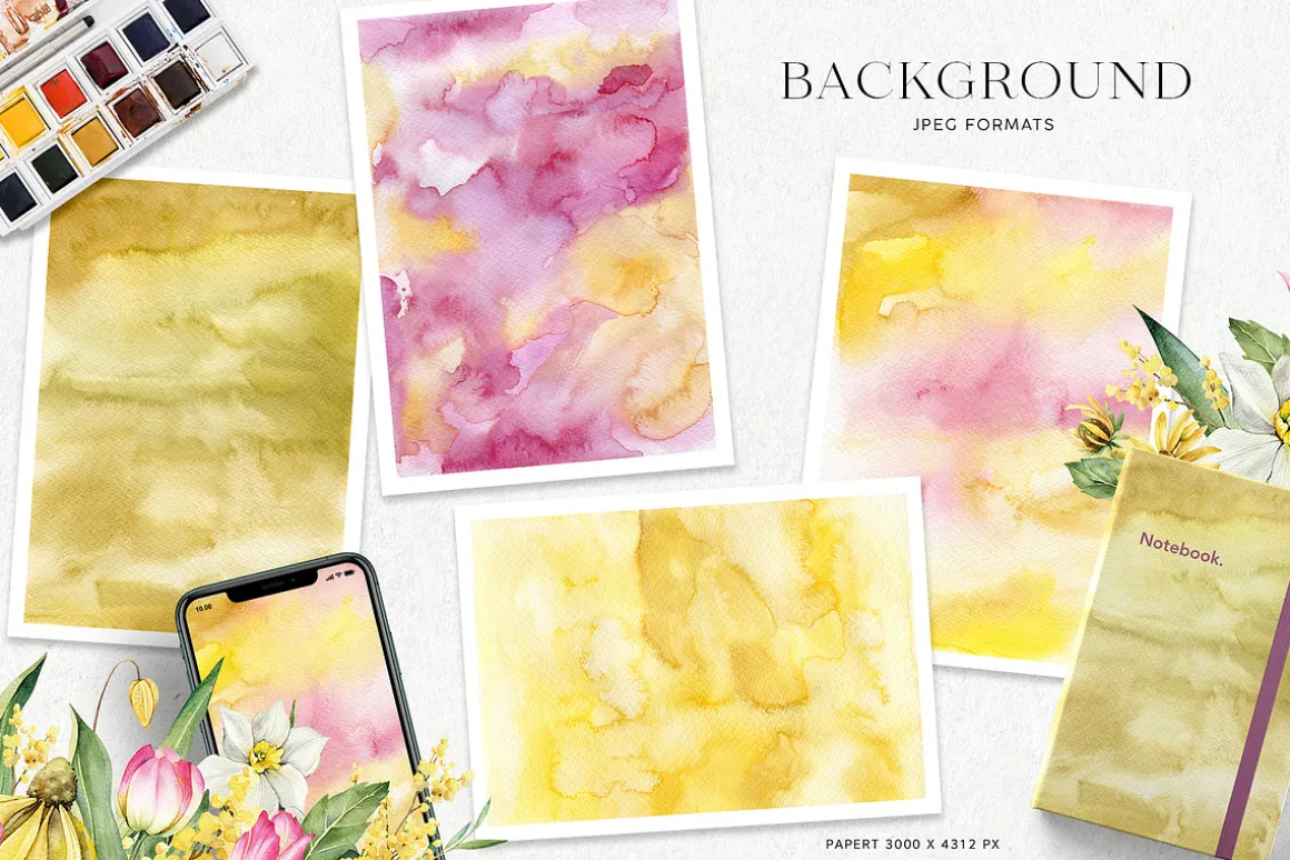 Spring Flora watercolor collection