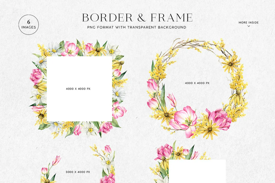 Spring Flora watercolor collection