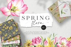 Spring Flora watercolor collection