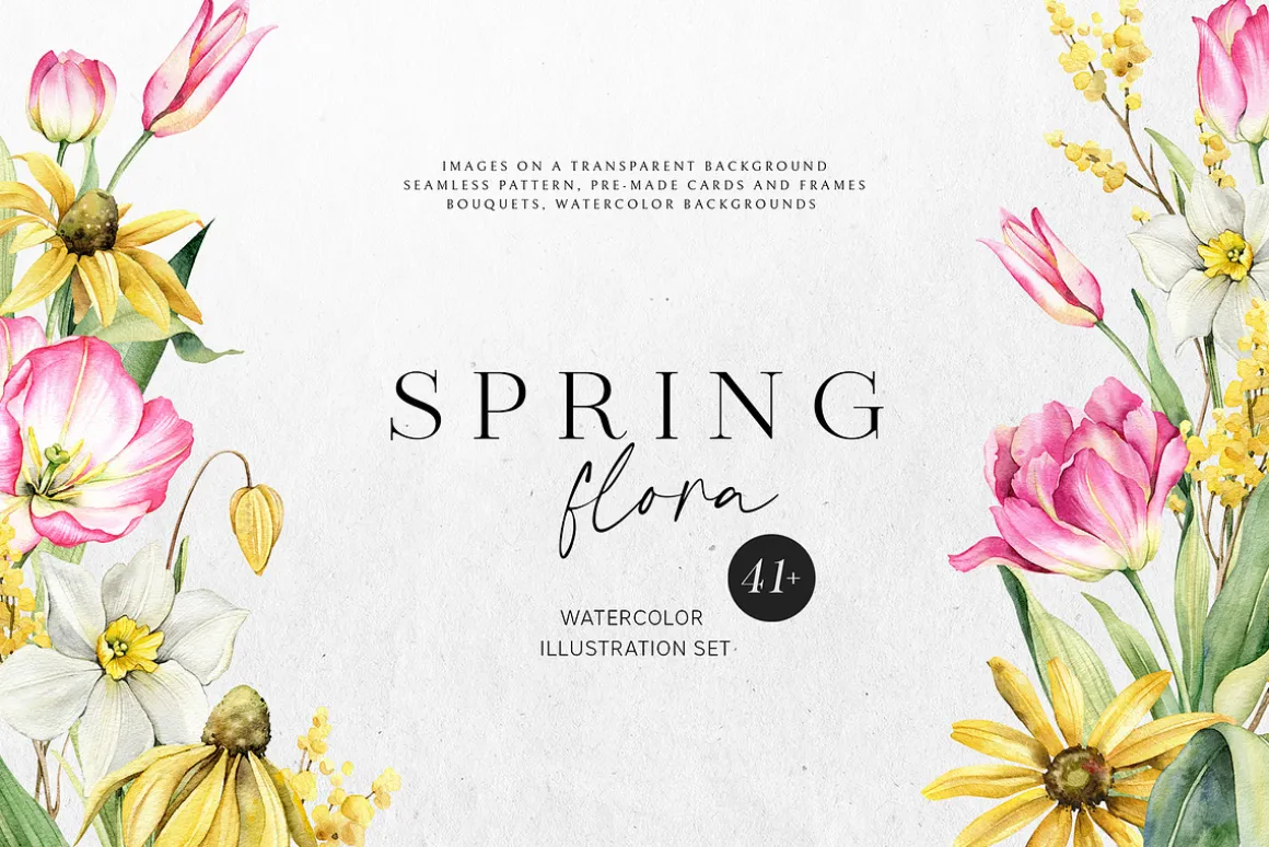 Spring Flora watercolor collection