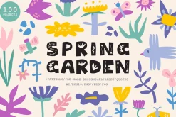 Spring Garden | Clipart + patterns