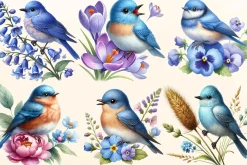 Spring Mountain Bluebird clipart