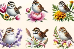 Spring Sparrow Bird Clipart