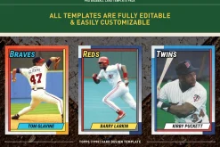 1990's Pro Baseball Card Templates
