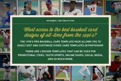 1990's Pro Baseball Card Templates