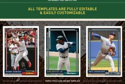 1990's Pro Baseball Card Templates