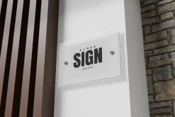 Square Acrylic Wall Sign Mockup
