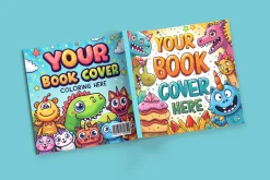 Square book cover and pages mockup