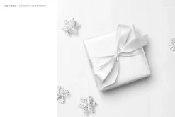 Square Gift on Wrapping Paper Mockup