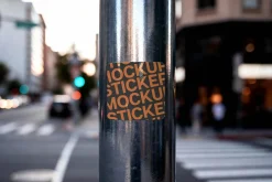 Square Sticker Mockup