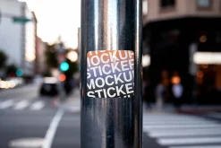 Square Sticker Mockup