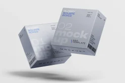 Square Box Packaging Mockup Set
