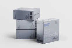 Square Box Packaging Mockup Set