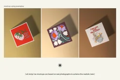 Square greeting card mockup