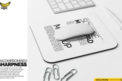 Square Mouse Pad Mockup Office Desk