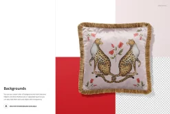 Square & Round Velvet Cushion Mockup