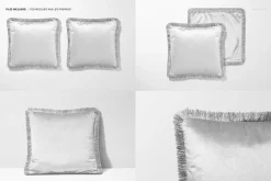 Square & Round Velvet Cushion Mockup