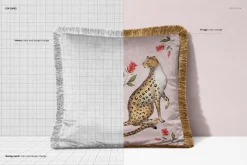Square & Round Velvet Cushion Mockup