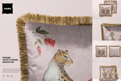 Square & Round Velvet Cushion Mockup