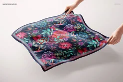 Square Silk Scarf Mockup Set